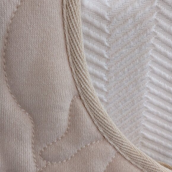 Mango Cream Quilted Vest Cropped Soft Lounge Layer Size Medium Cotton - Picture 7 of 8